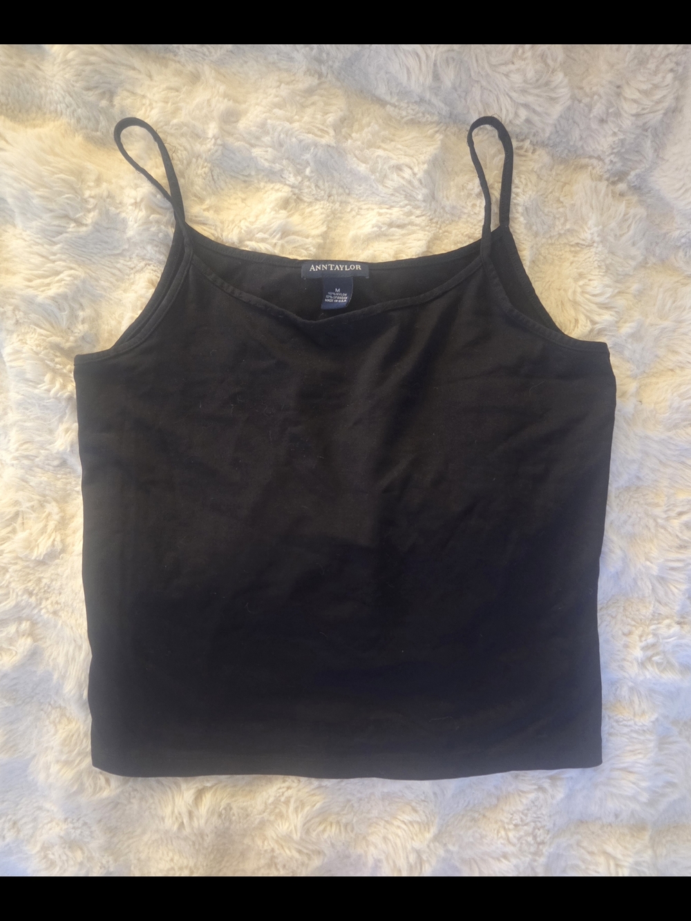 Ann Taylor Black Slim Spaghetti-Strap Camisole Womens Medium